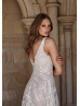 V Neck Ivory Exquisite Lace Tulle Dreamy Wedding Dress